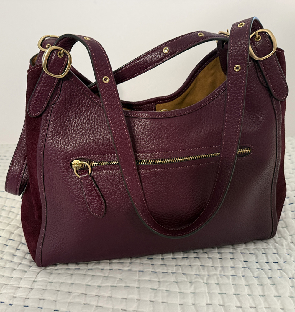 COACH LORI LEATHER & SUEDE SHOULDER BAG - Picture 6 of 12